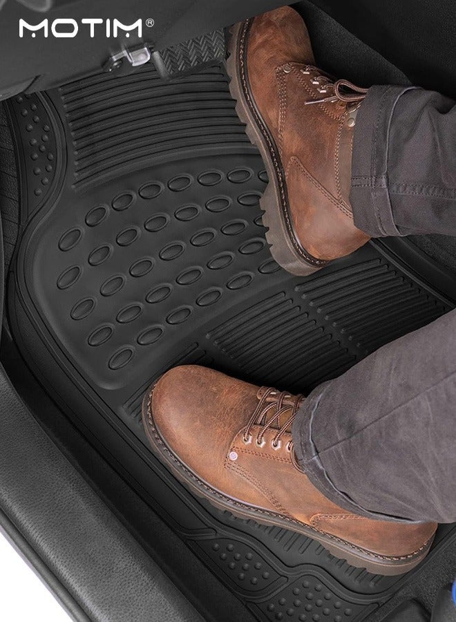 Motim 4 Pcs Heavy Duty Floor Mats for Car Truck Van SUV,  Anti-Slip Rubber Car Flooring, All Weather Protection, Car foot Mats Universal Fit Design, Car Interior Accessories - Image 3